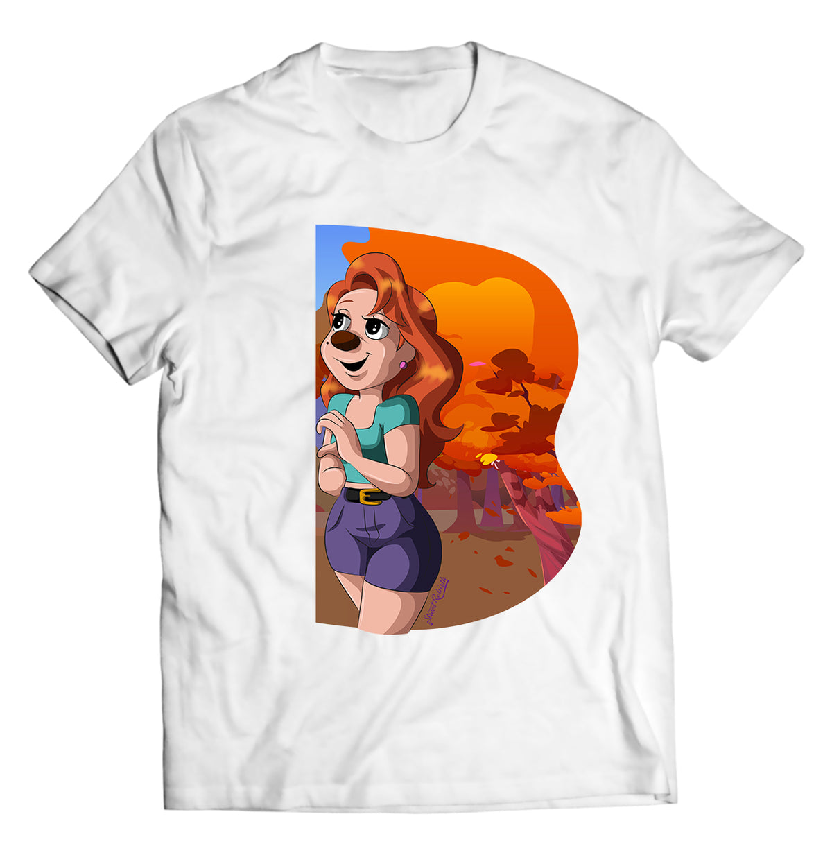 Roxanne Holding Up a Heart Shirt – Perfect for Couples