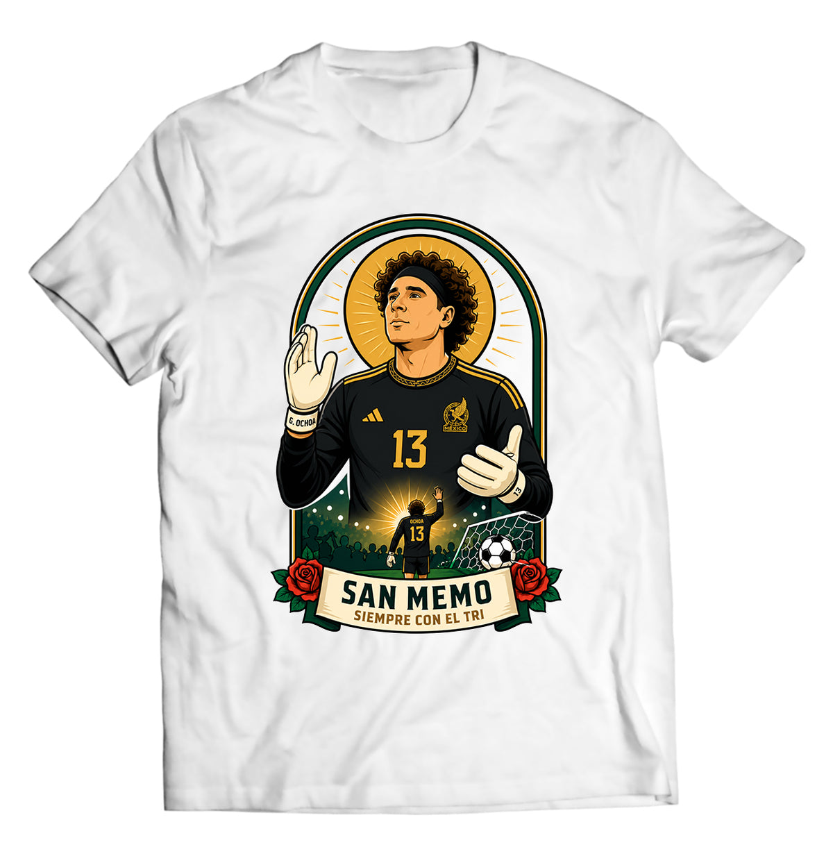 San Memo Siempre Con El Tri T-Shirt – Mexico Goalkeeper Graphic Tee, Soccer Fan Streetwear Shirt