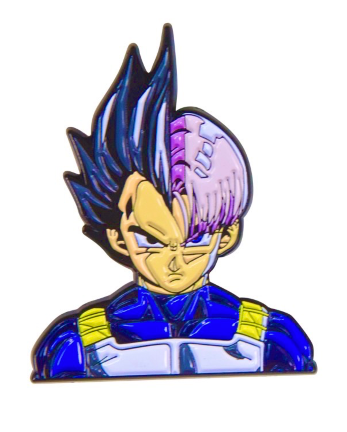 Vegeta and Trunks Half-Face Enamel Pin – A Saiyan Legacy United