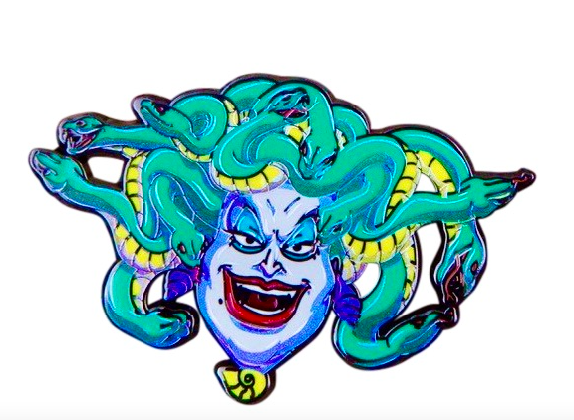 Ursula Medusa Enamel Pin – A Sinister Mashup of Sea Witch and Gorgon