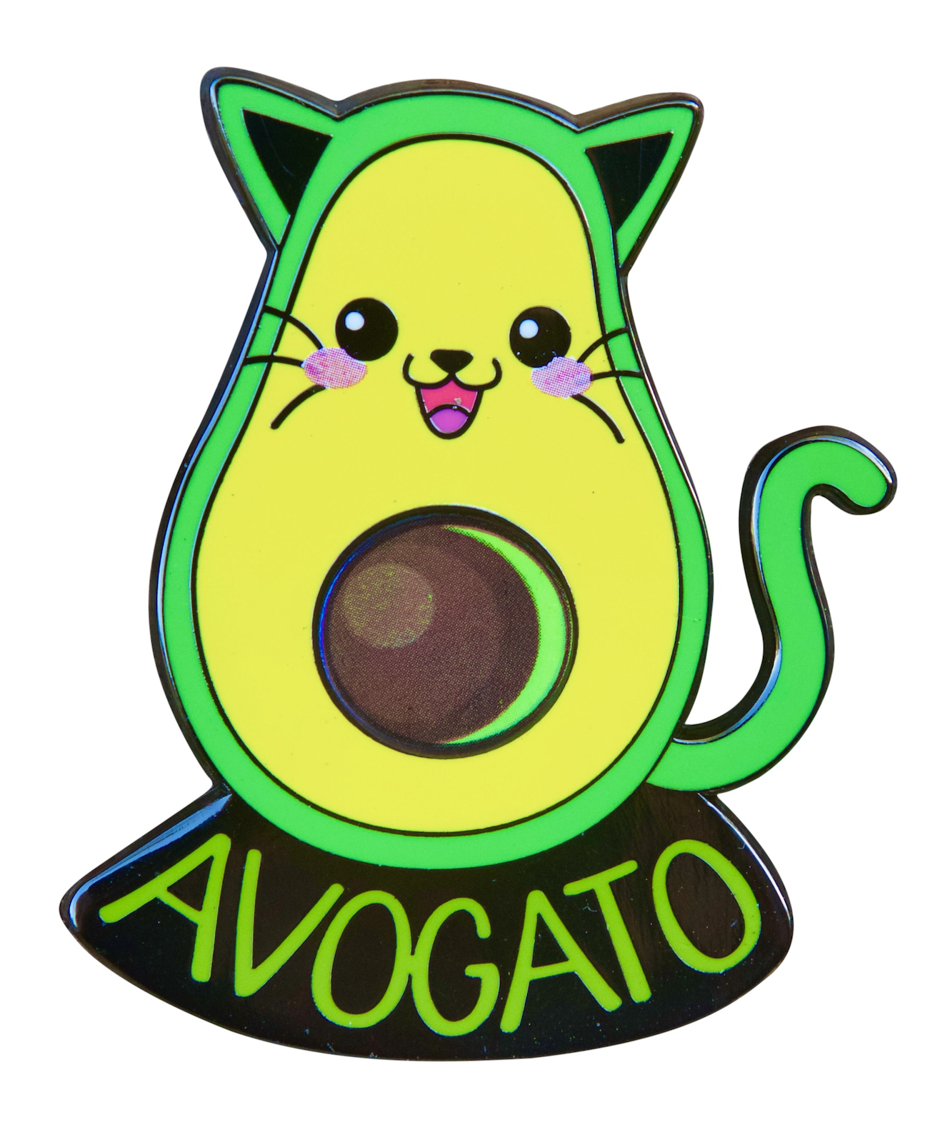 Avogato Enamel Pin – The Purrfect Blend of Avocado and Cat