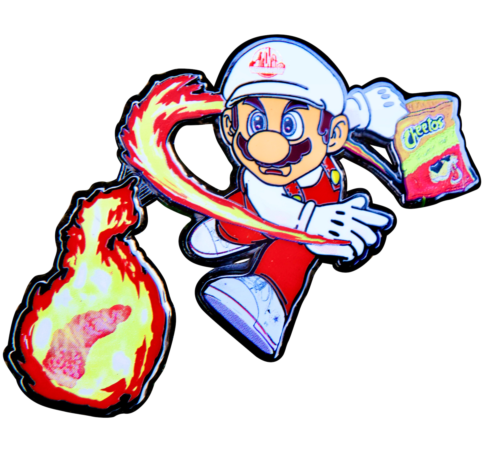 Super Mario Hot Cheeto Toss Enamel Pin – A Spicy Twist on an Icon