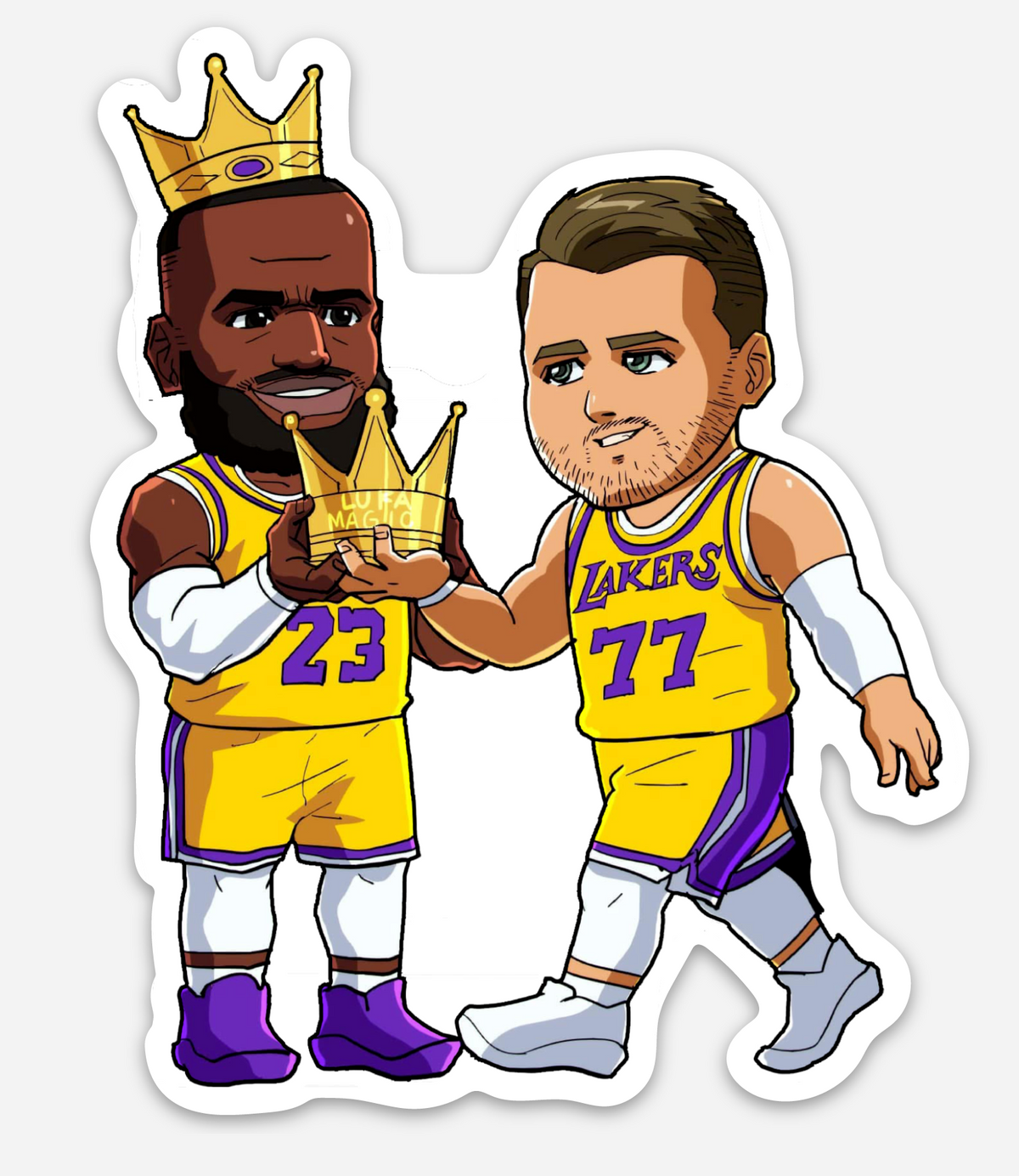 Luka and LeBron Lakers Sticker – Dynamic Basketball Duo