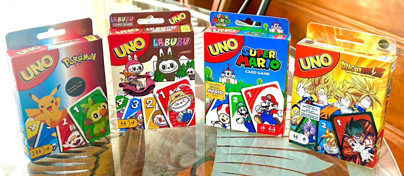 UNO Themed Card Game – Pokémon, Labubu, Dragon Ball Z & Super Mario Editions!