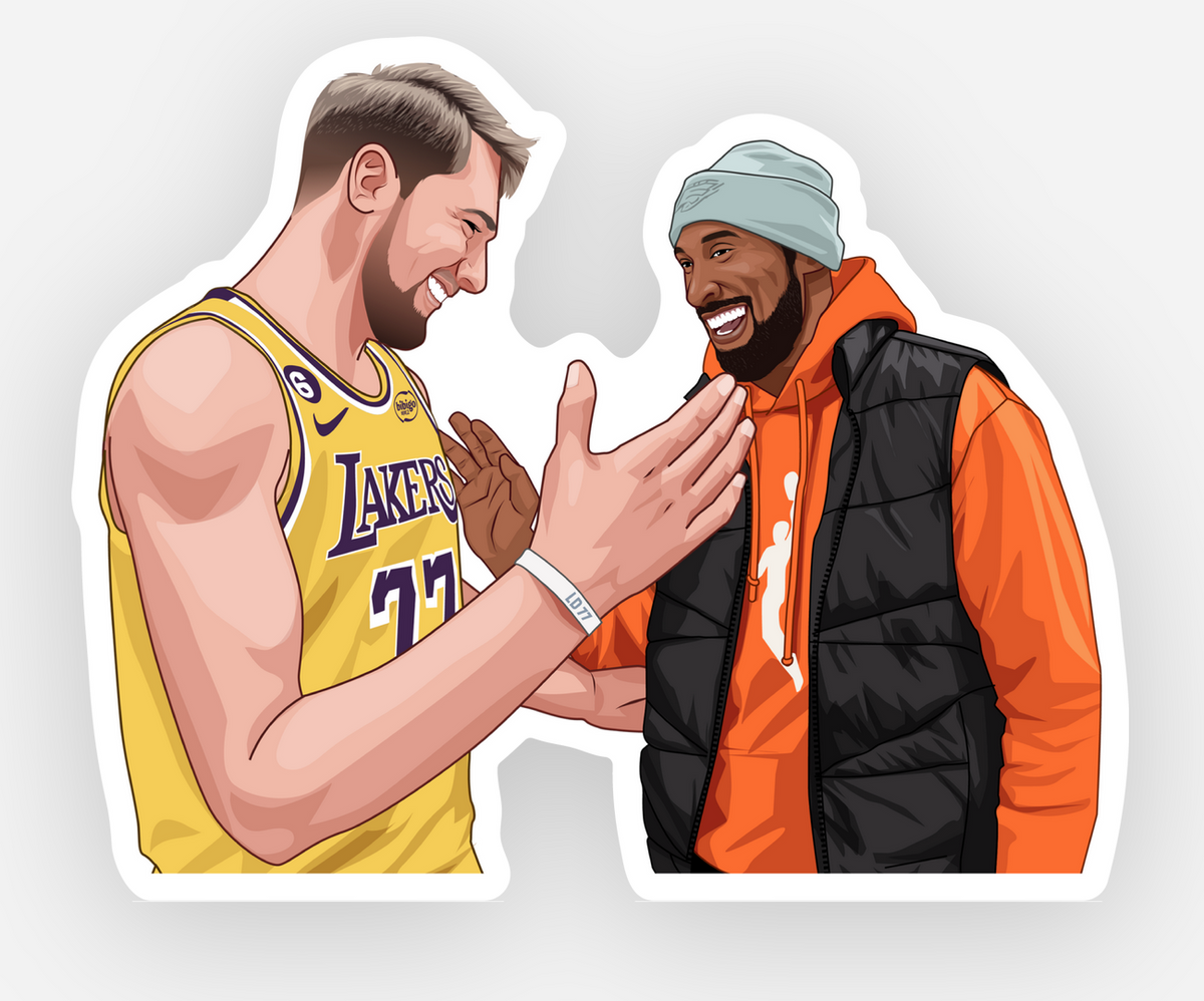 Kobe &amp; Luka Sticker – Welcome to Los Angeles | Basketball Legends Tribute | Mamba Mentality Inspired Art Decal