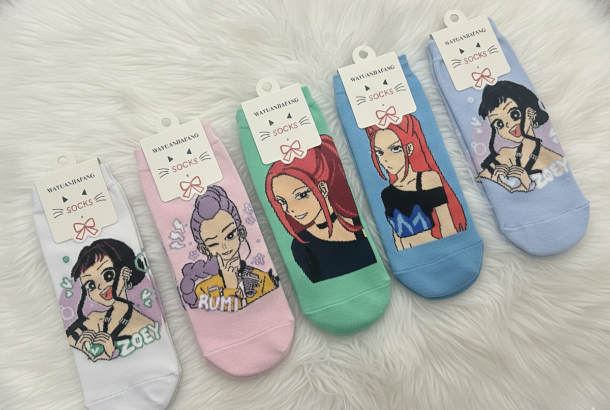 HUNTRIX K Pop Socks – 5 Styles – Soft, Stretchy & Youth Size (35–41 EU / US Women’s 5–10)