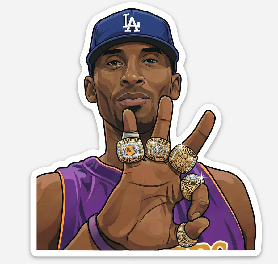 Waterproof vinyl sticker featuring an original basketball hip hop retro illustration