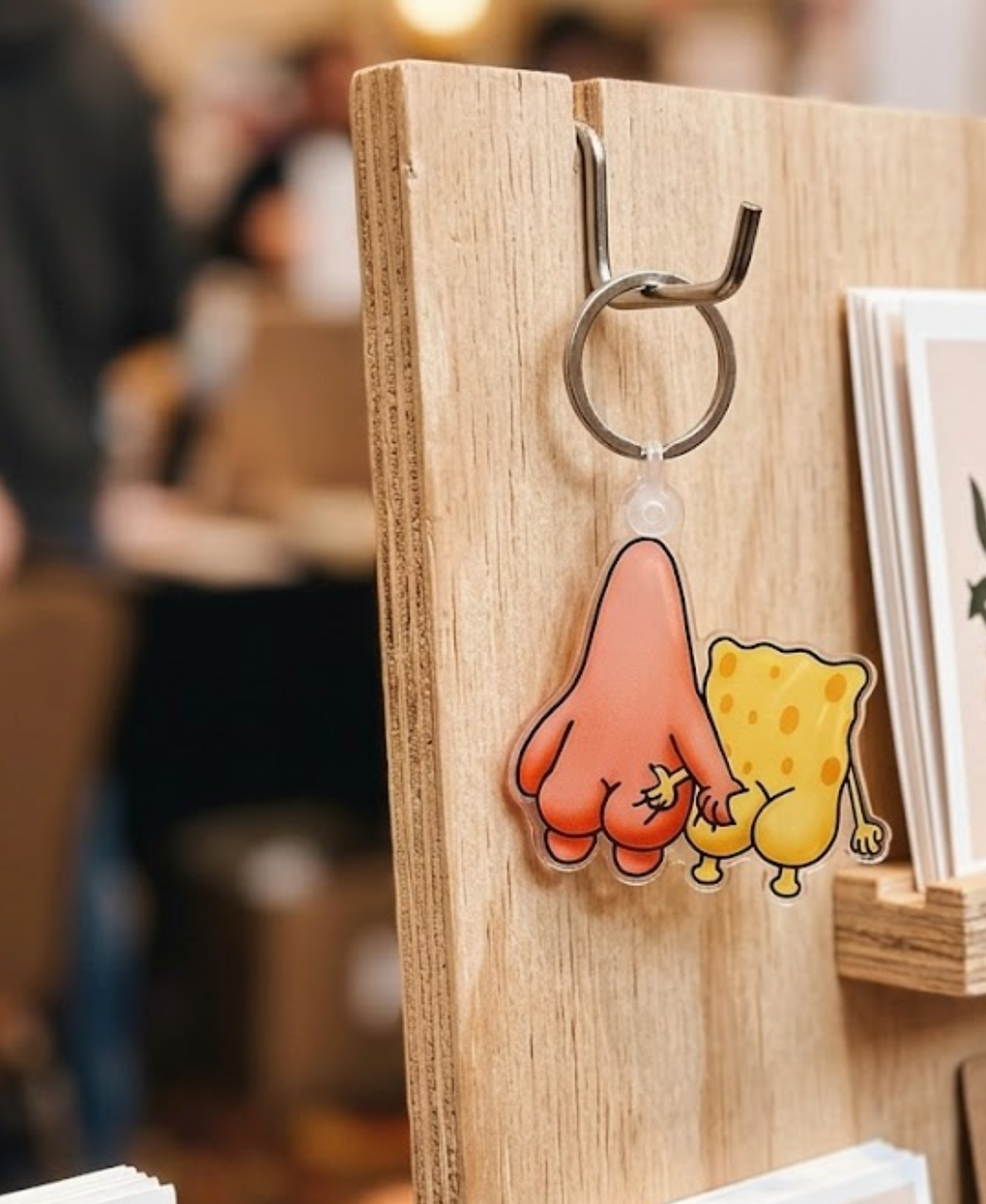 Cheeky Cartoon Duo Acrylic Keychain... 90s Nostalgia Parody EDC Charm, Funny Bestie Backpack Clip, Y2K Streetwear Accessory