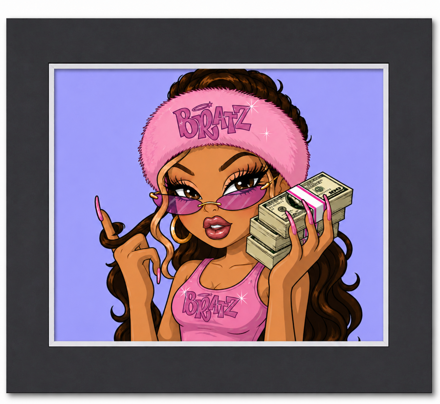 Wall art print featuring an original humorous illustration