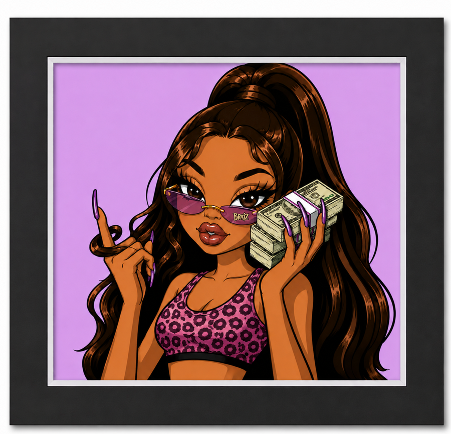 Wall art print featuring an original humorous illustration