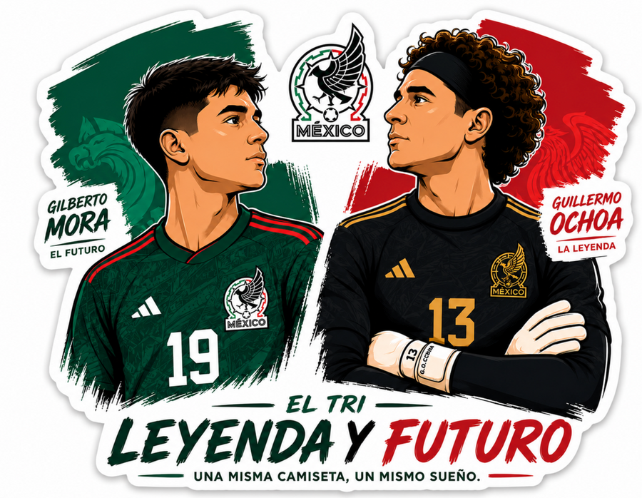 Waterproof vinyl sticker featuring an original soccer cultural illustration