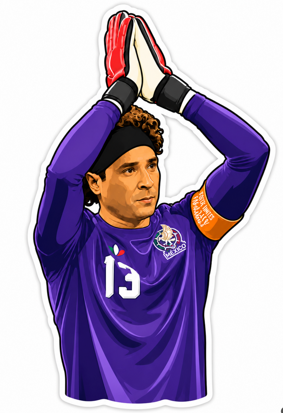 Waterproof vinyl sticker featuring an original soccer cultural illustration