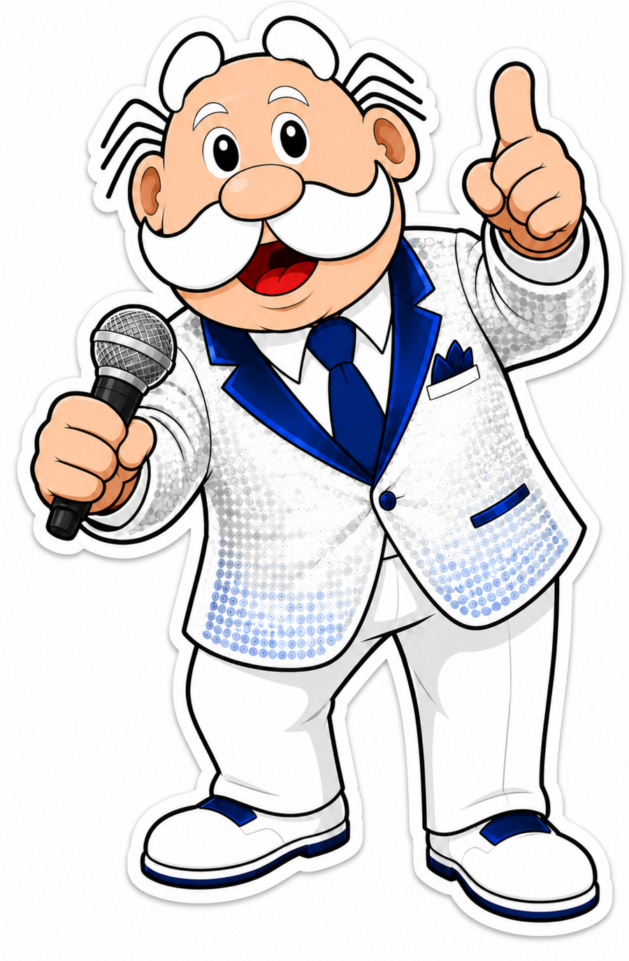 Waterproof vinyl sticker featuring an original Latin music music humorous illustration