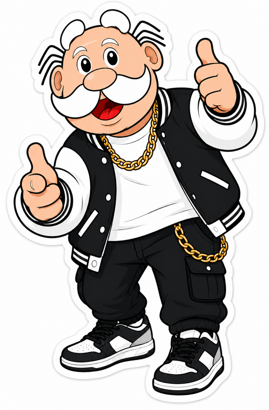 Waterproof vinyl sticker featuring an original hip hop music streetwear illustration