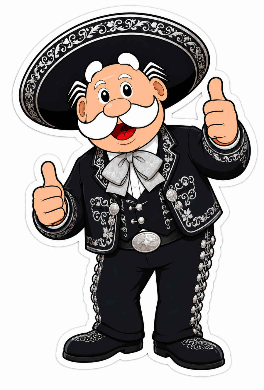 Waterproof vinyl sticker featuring an original music cultural humorous illustration