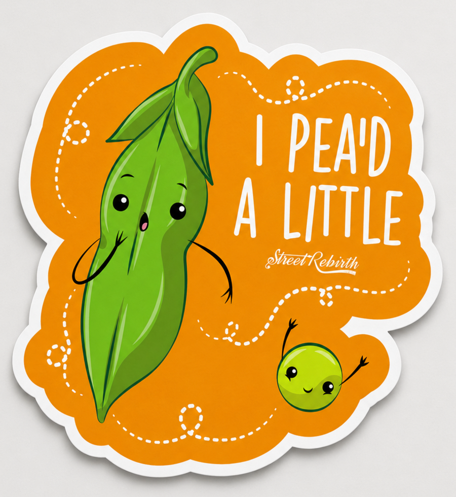 Waterproof vinyl sticker featuring an original humorous illustration