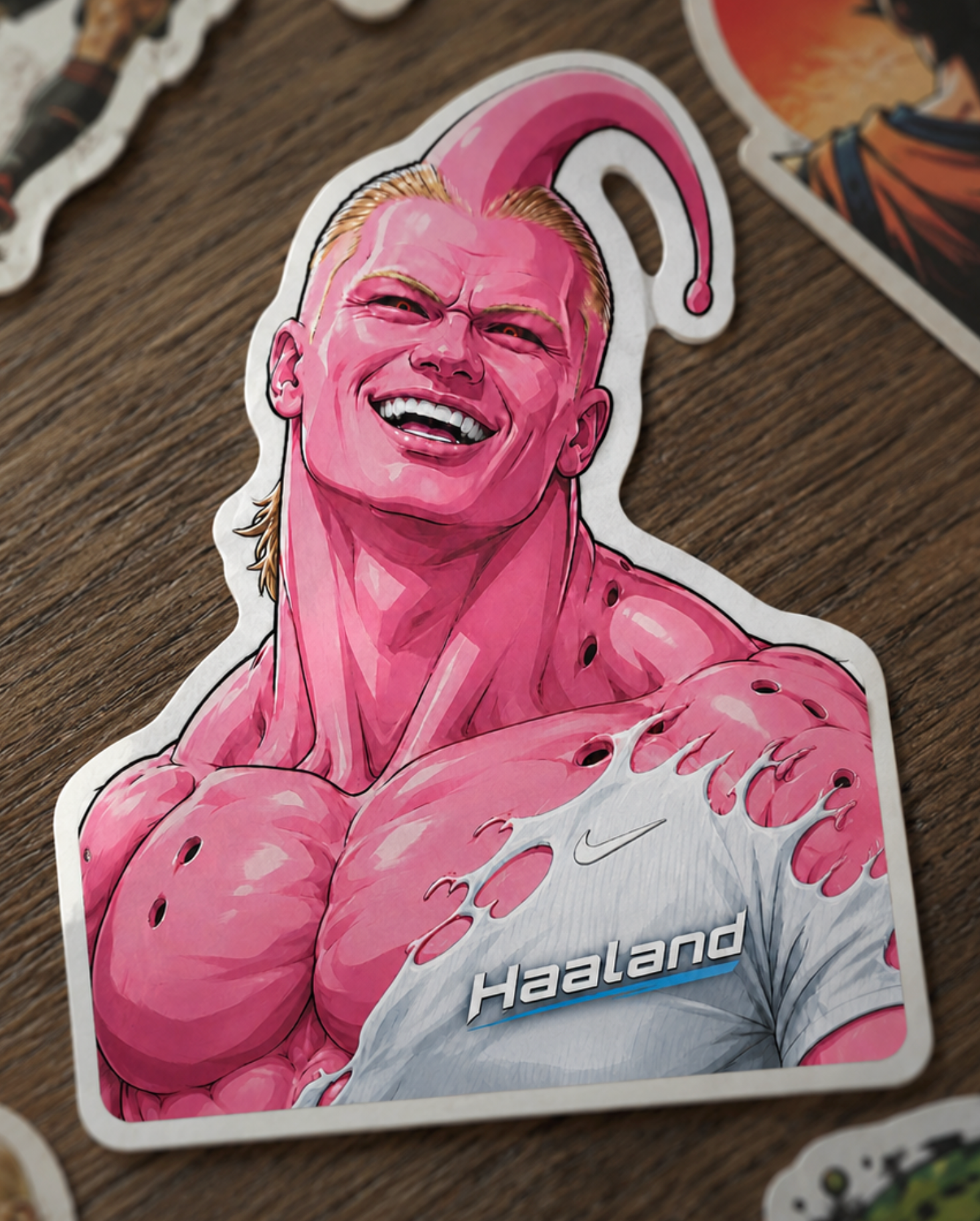 Haaland Norway Nordic Striker Anime Vinyl Sticker, Funny Soccer Anime Style Meme Decal For Laptops, Water Bottles, Lockers, And Collectors