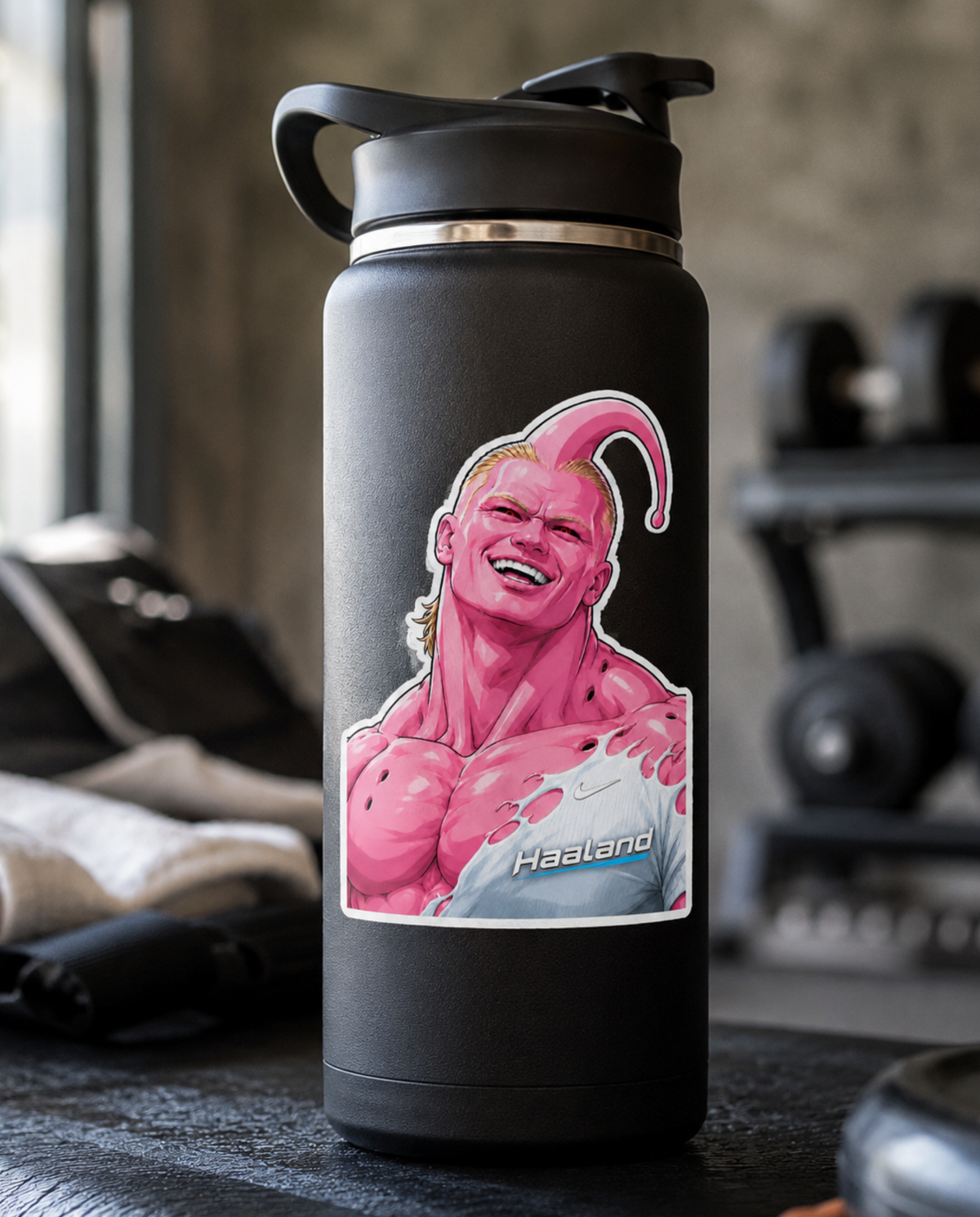 Haaland Norway Nordic Striker Anime Vinyl Sticker, Funny Soccer Anime Style Meme Decal For Laptops, Water Bottles, Lockers, And Collectors