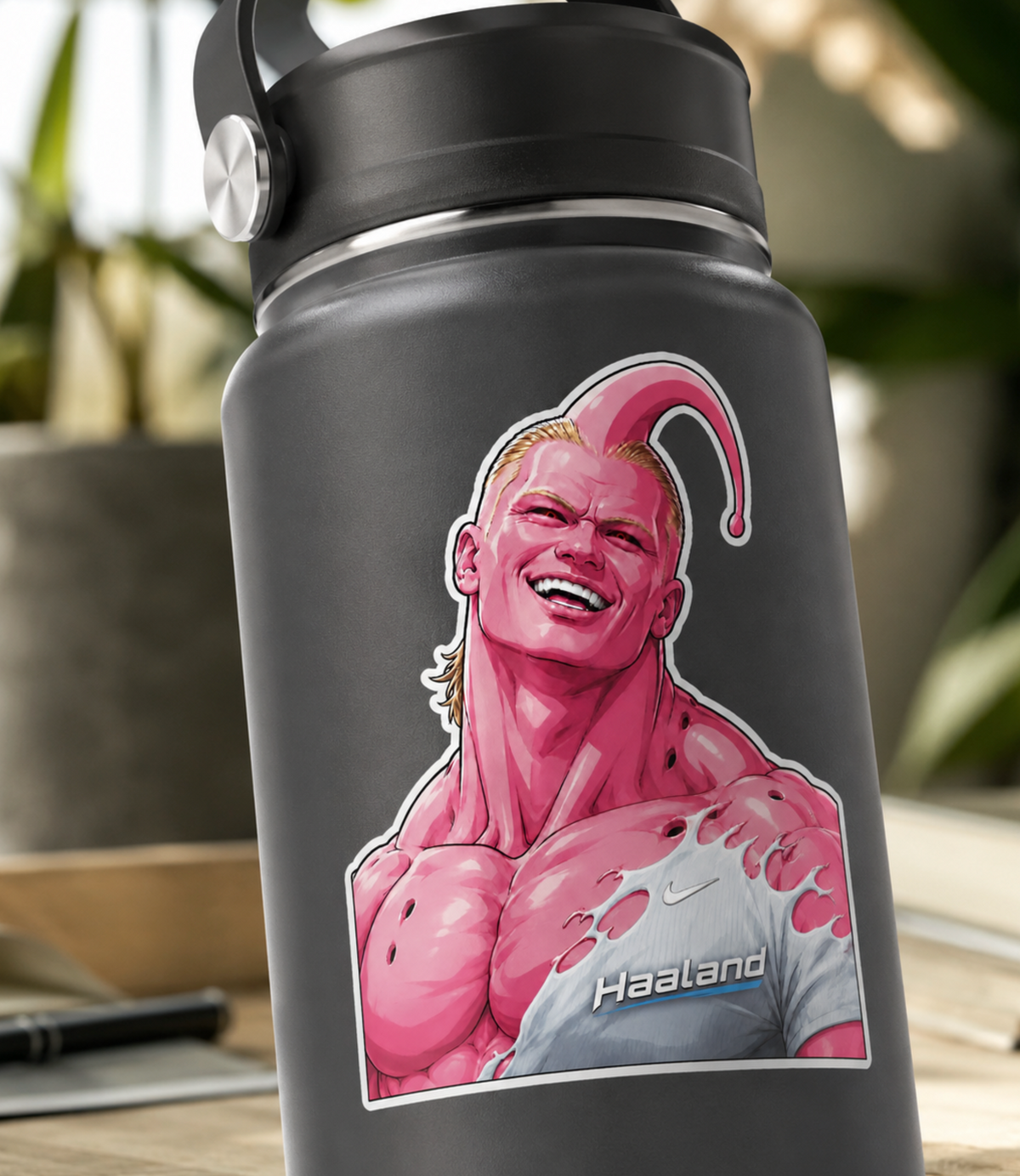 Haaland Norway Nordic Striker Anime Vinyl Sticker, Funny Soccer Anime Style Meme Decal For Laptops, Water Bottles, Lockers, And Collectors