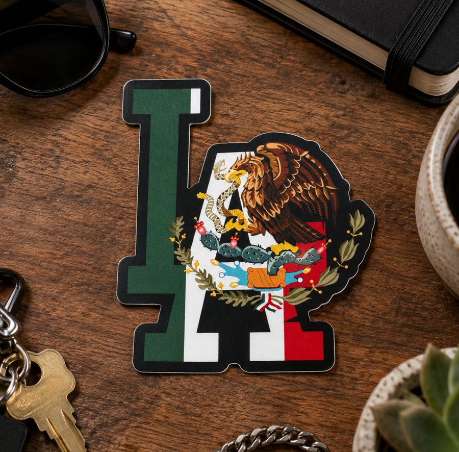 Waterproof vinyl sticker featuring an original cultural motivational illustration