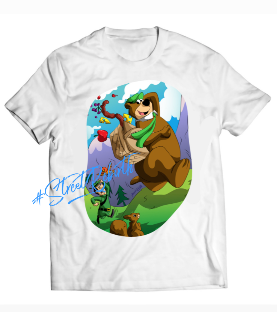 Yogi Bear Stealing a Picnic Basket Shirt – A Classic Mischievous Moment