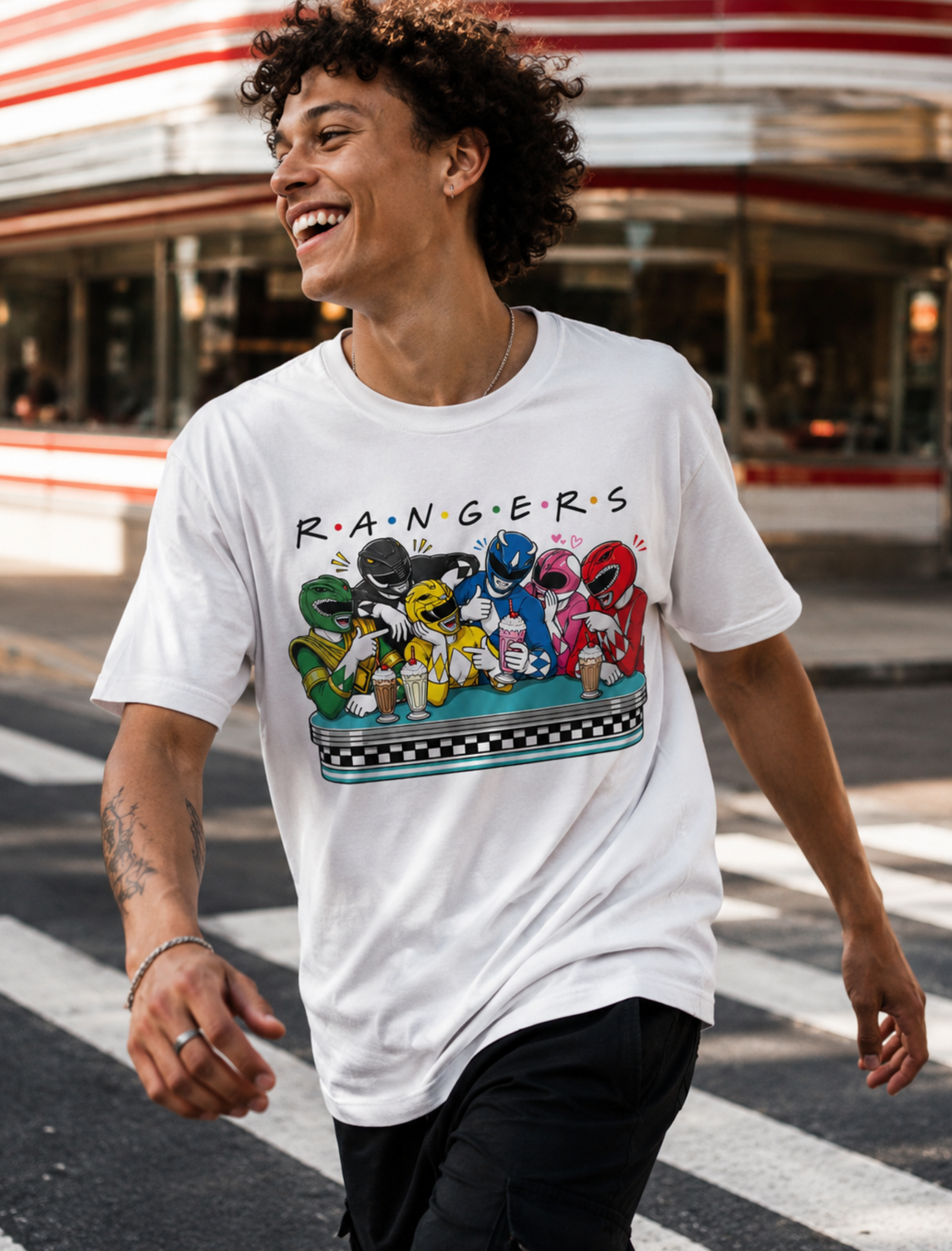 90s Nostalgia Shirt – Retro Helmet Hero Diner Squad Graphic Tee