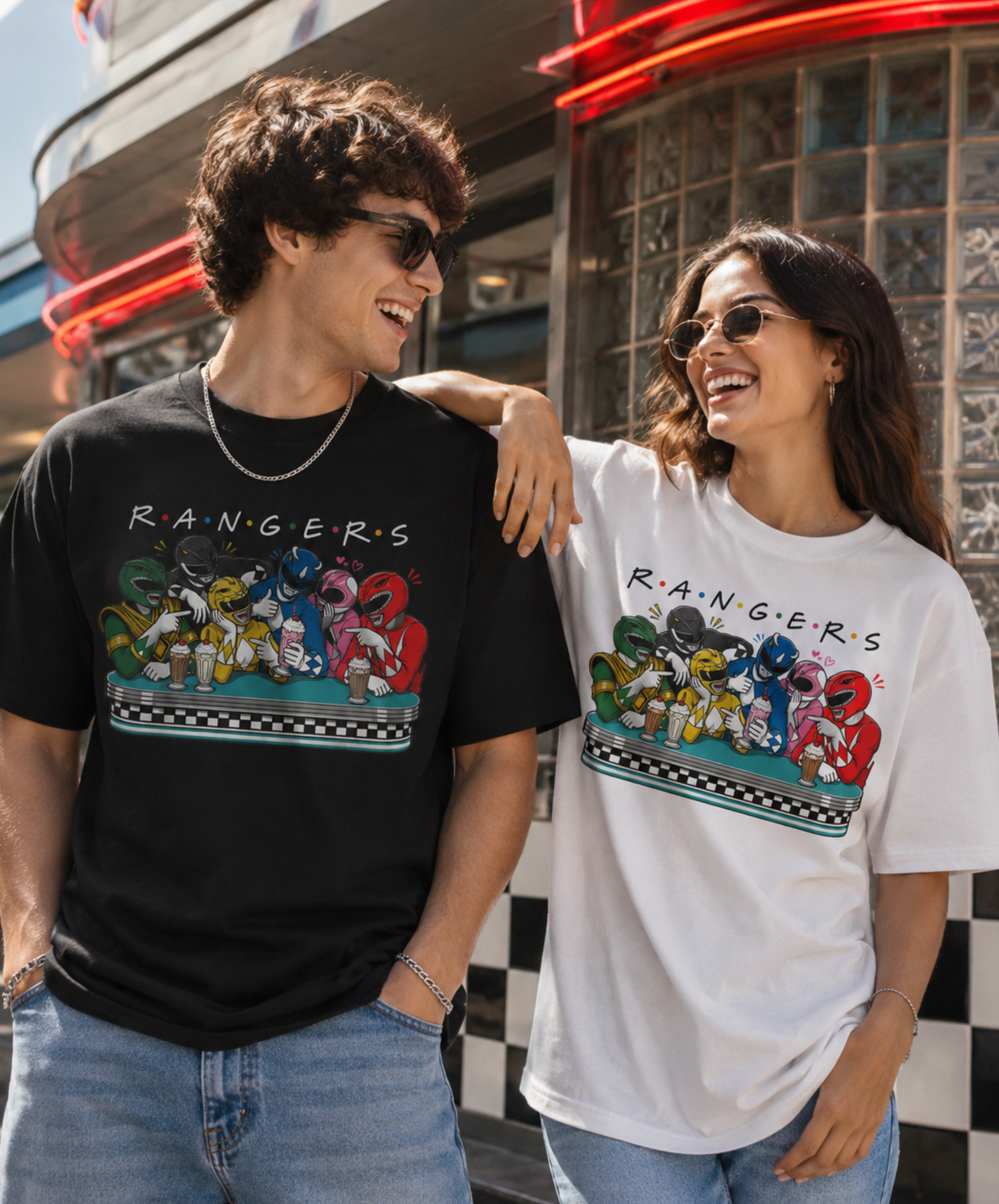 90s Nostalgia Shirt – Retro Helmet Hero Diner Squad Graphic Tee