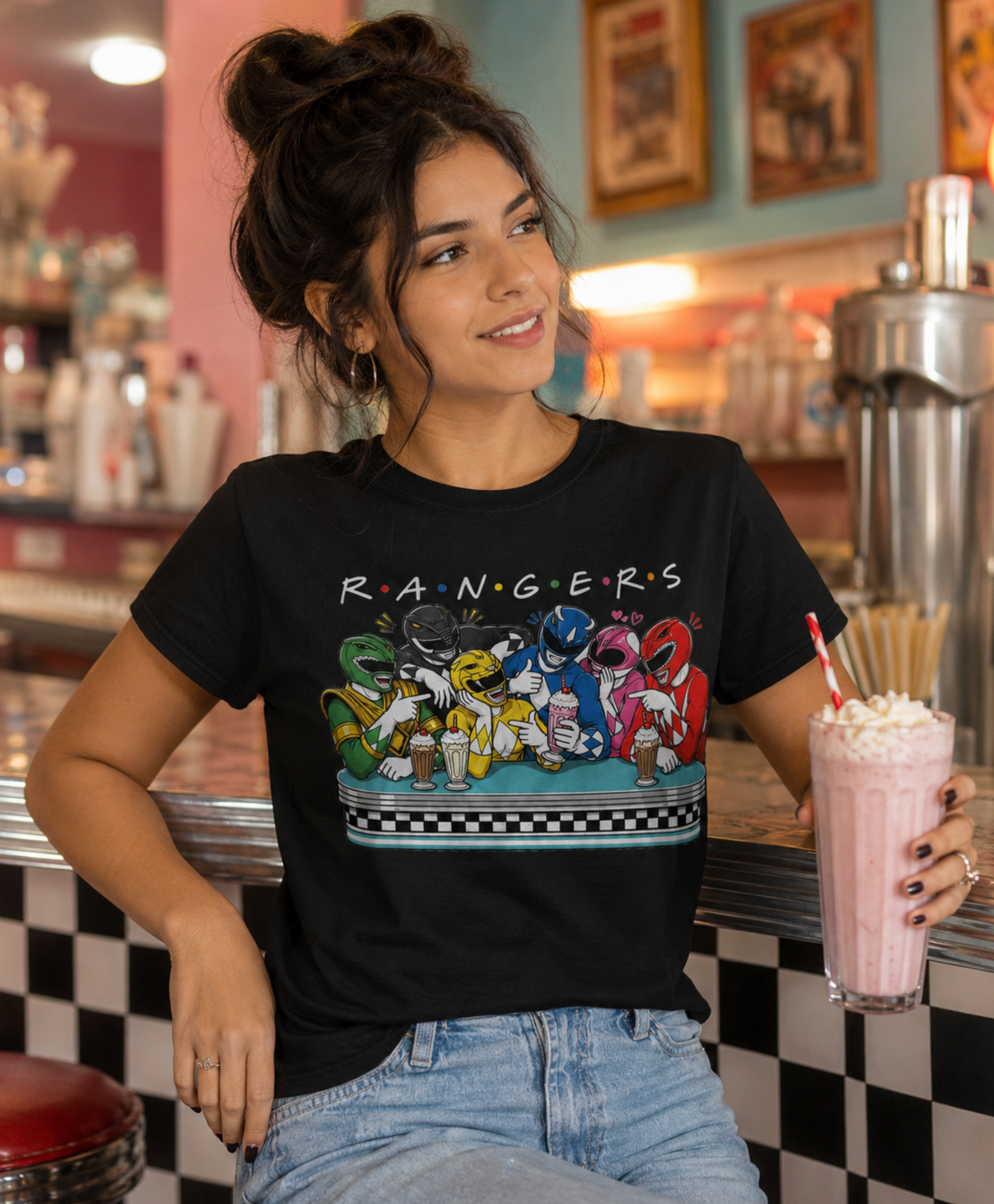 90s Nostalgia Shirt – Retro Helmet Hero Diner Squad Graphic Tee