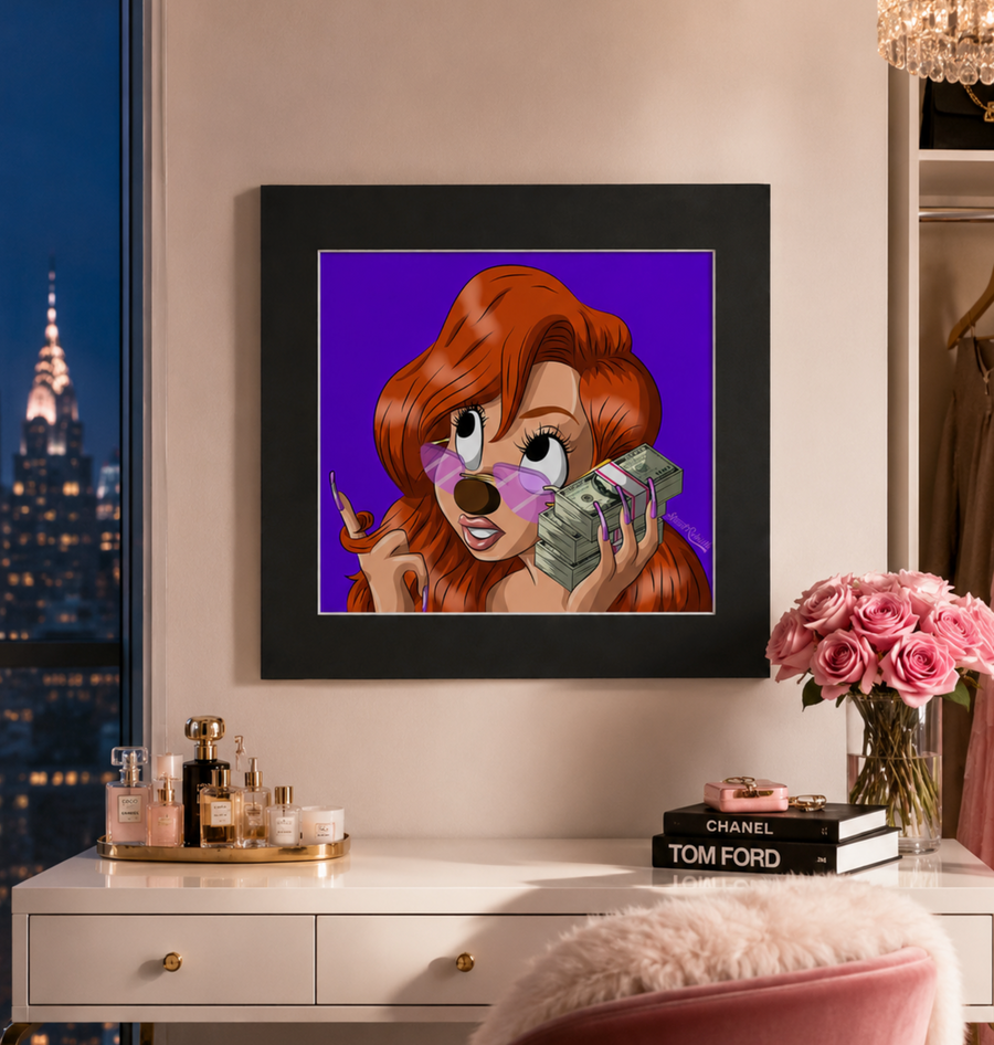 Secure The Bag Wall Art – 90s Cartoon Money Hustle Statement Print