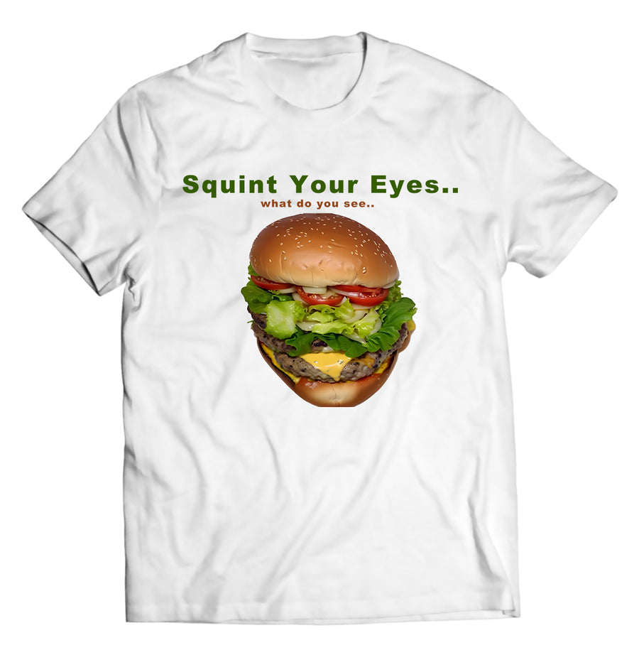 Unisex graphic T-shirt featuring an original food-themed humorous retro illustration