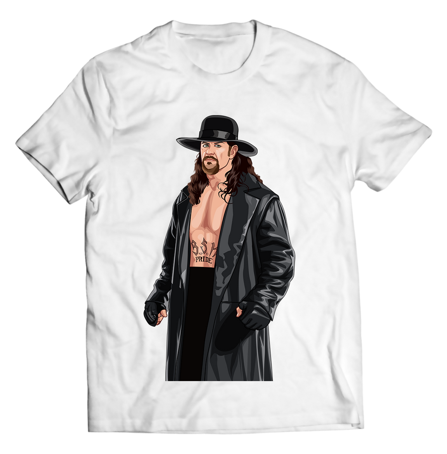 Unisex graphic T-shirt featuring an original wrestling spooky humorous illustration