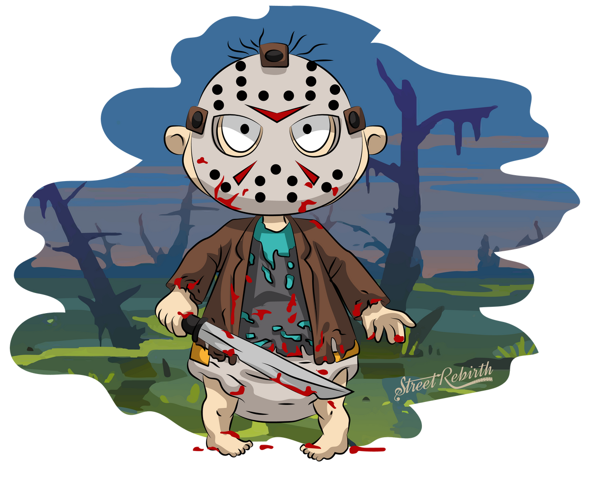 Tommy Pickles Jason Sticker – Rugrats Horror Mashup Vinyl Decal – Funny Cartoon Parody Collectible, Waterproof for Laptop, Hydro Flask, Car, Journal