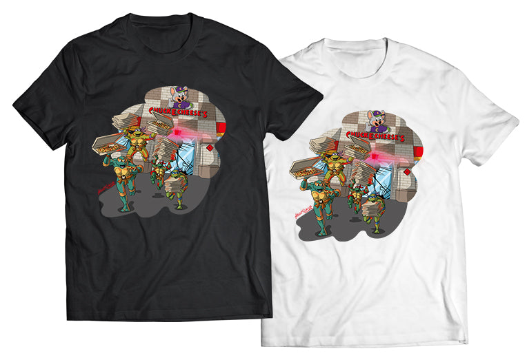 “Pizza Heist” – Funny Ninja Turtles-Inspired Break-In T-Shirt for 90s Kids & Pizza Fanatics