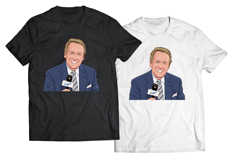 Vin Scully Tribute DTG-Printed Shirt – Celebrate an Iconic Legacy