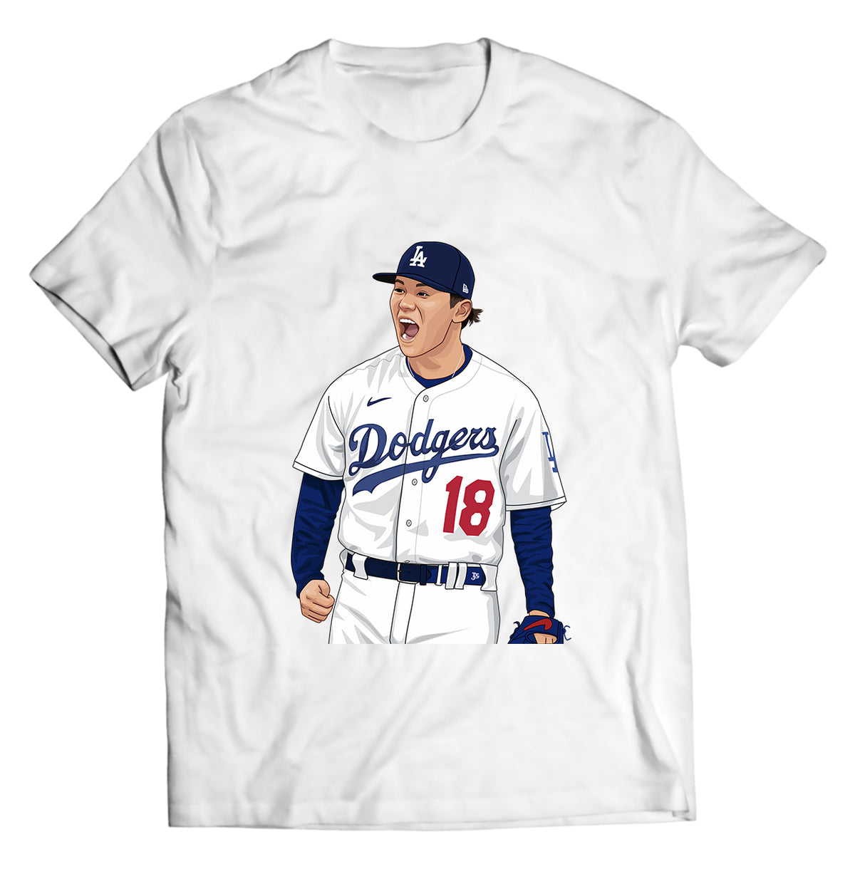 Yoshinobu Yamamoto T-Shirt – Los Angeles Dodgers #18 Pitcher Graphic Tee – MLB Fan Apparel, Unisex Streetwear, Soft Cotton Comfort, DTF Printed Baseball Shirt