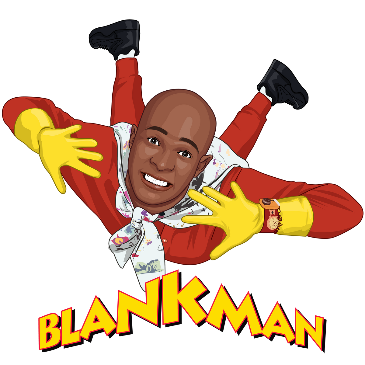 Blankman Flying Sticker – 90s Retro Superhero Comedy Tribute (Damon Wayans Classic)