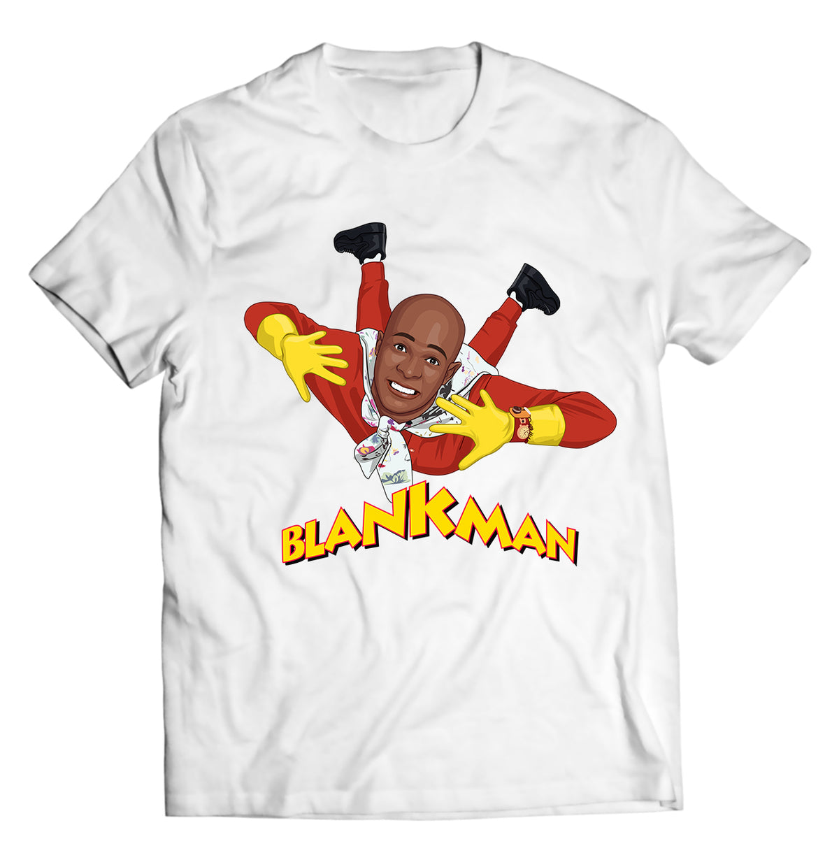 Blankman Flying Tee – 90s Retro Superhero Comedy Shirt (Damon Wayans Classic)