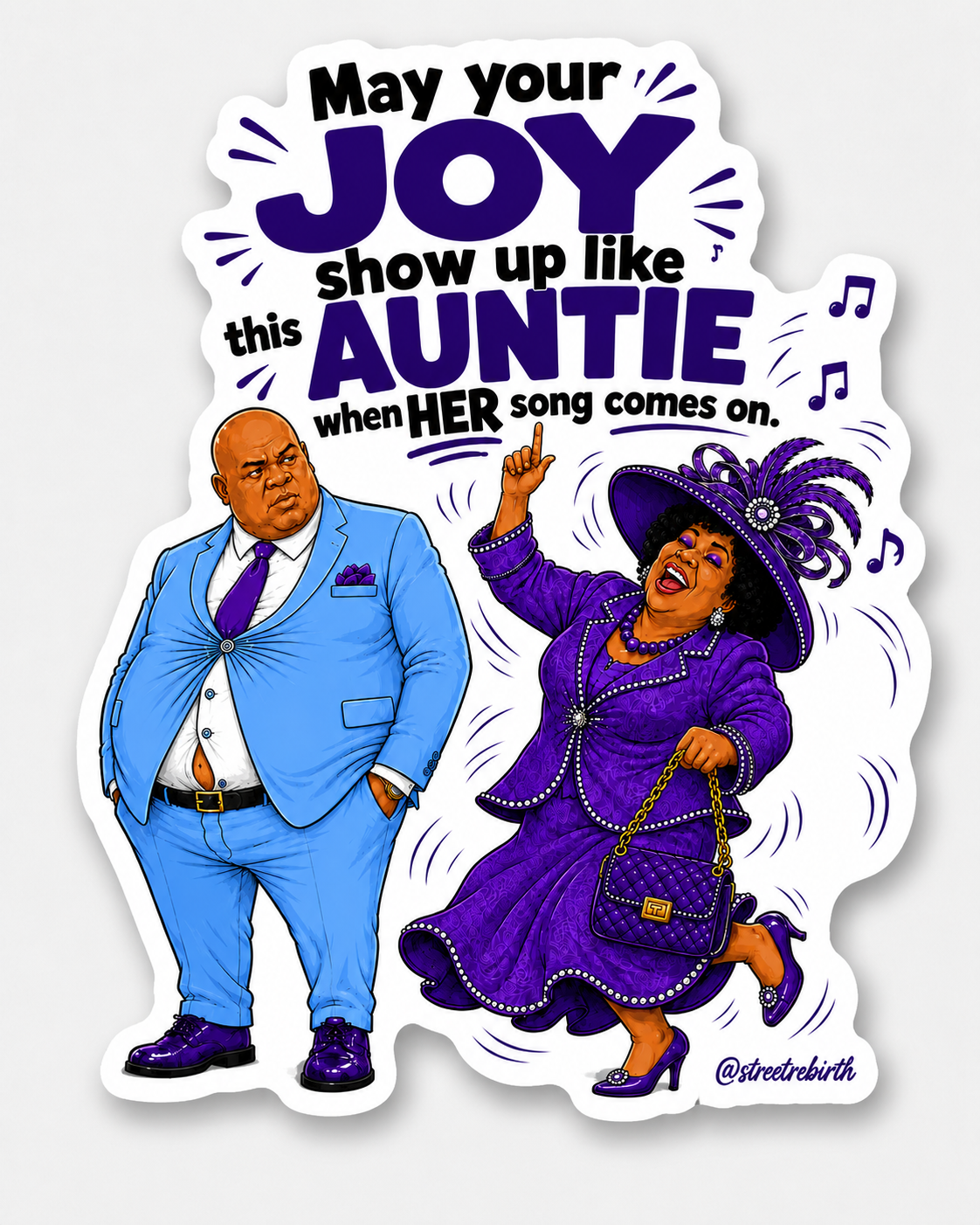 Deacon Sew &amp; Sew May Your Joy Show Up Like Auntie funny church humor vinyl sticker