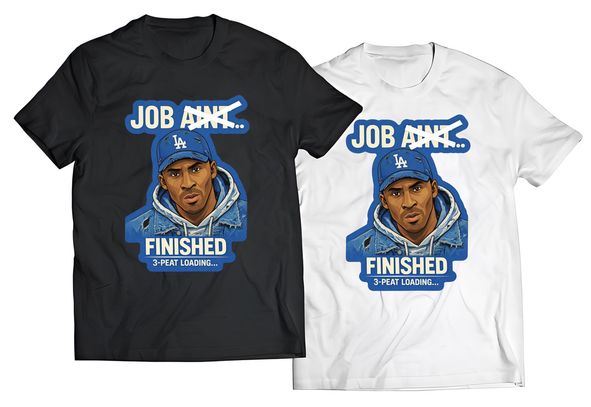 The "Job Finished" 3-Peat Tee | Kobe x Dodgers Dynasty Edition | Heavyweight Vintage Wash
