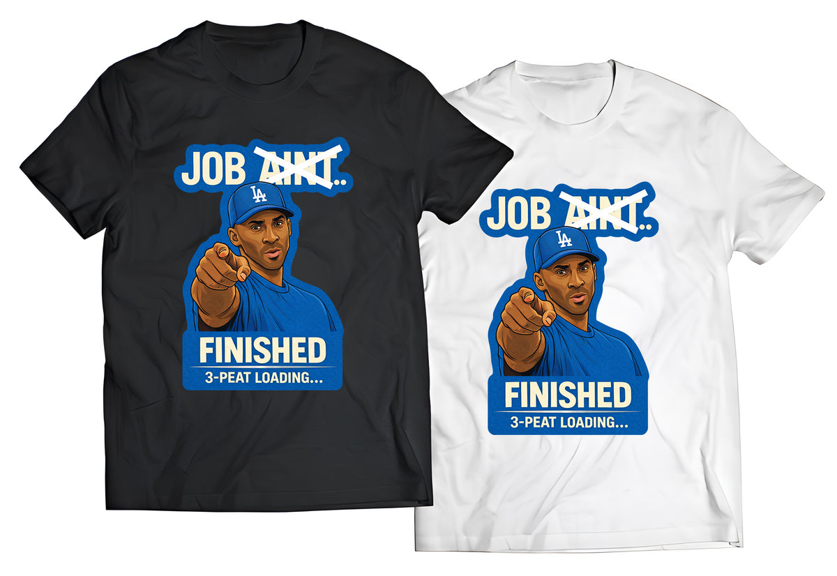 The "Job Finished" 3-Peat Tee | Kobe x Dodgers Dynasty Edition | Heavyweight Vintage Wash