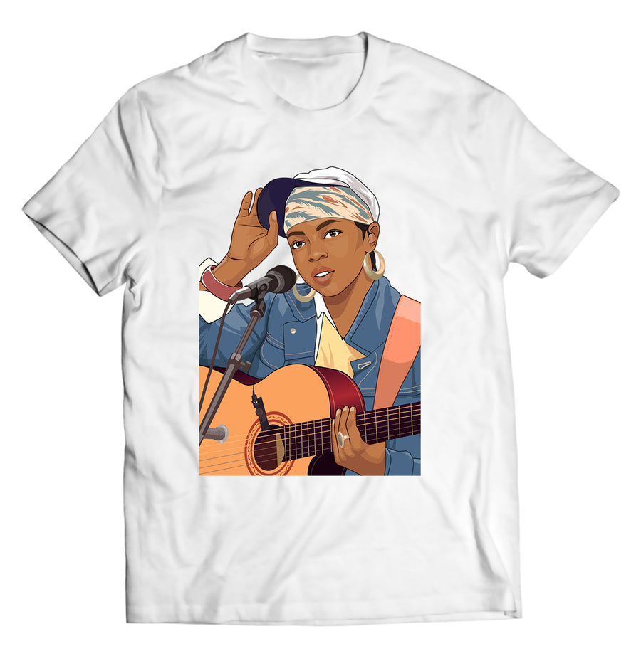 Unisex graphic T-shirt featuring an original hip hop music retro illustration