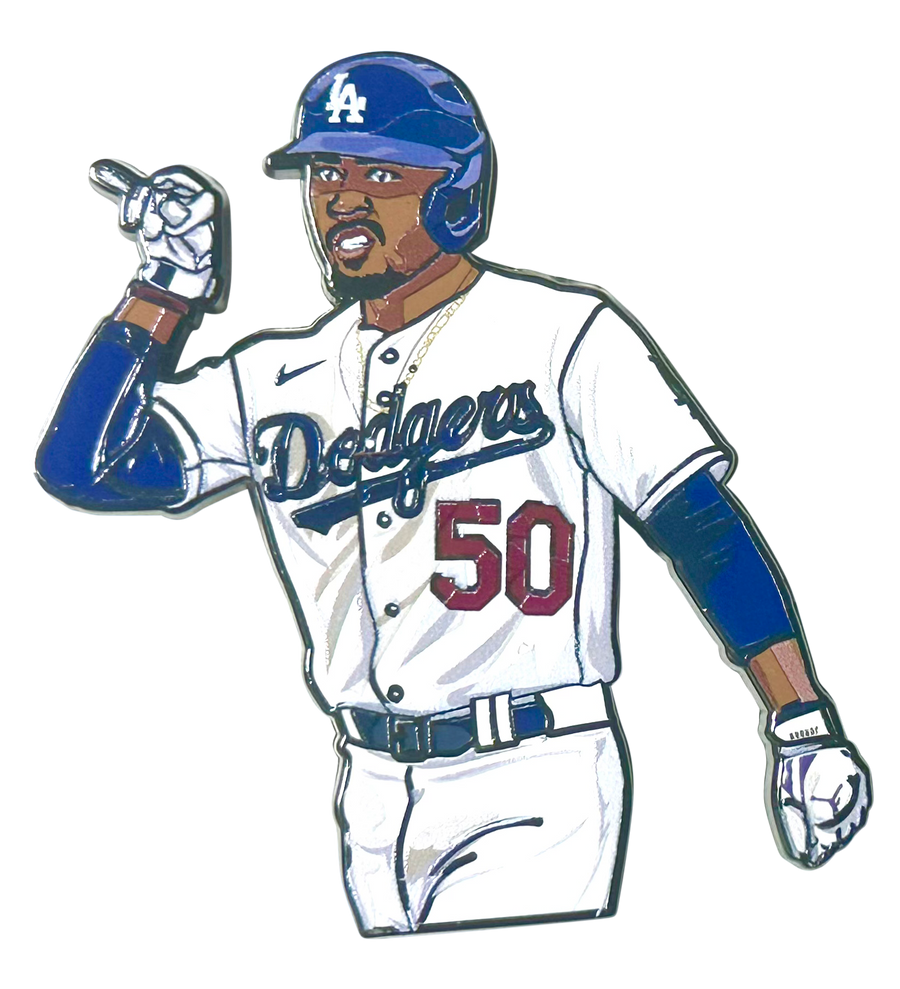 Collectible enamel lapel pin featuring an original baseball design