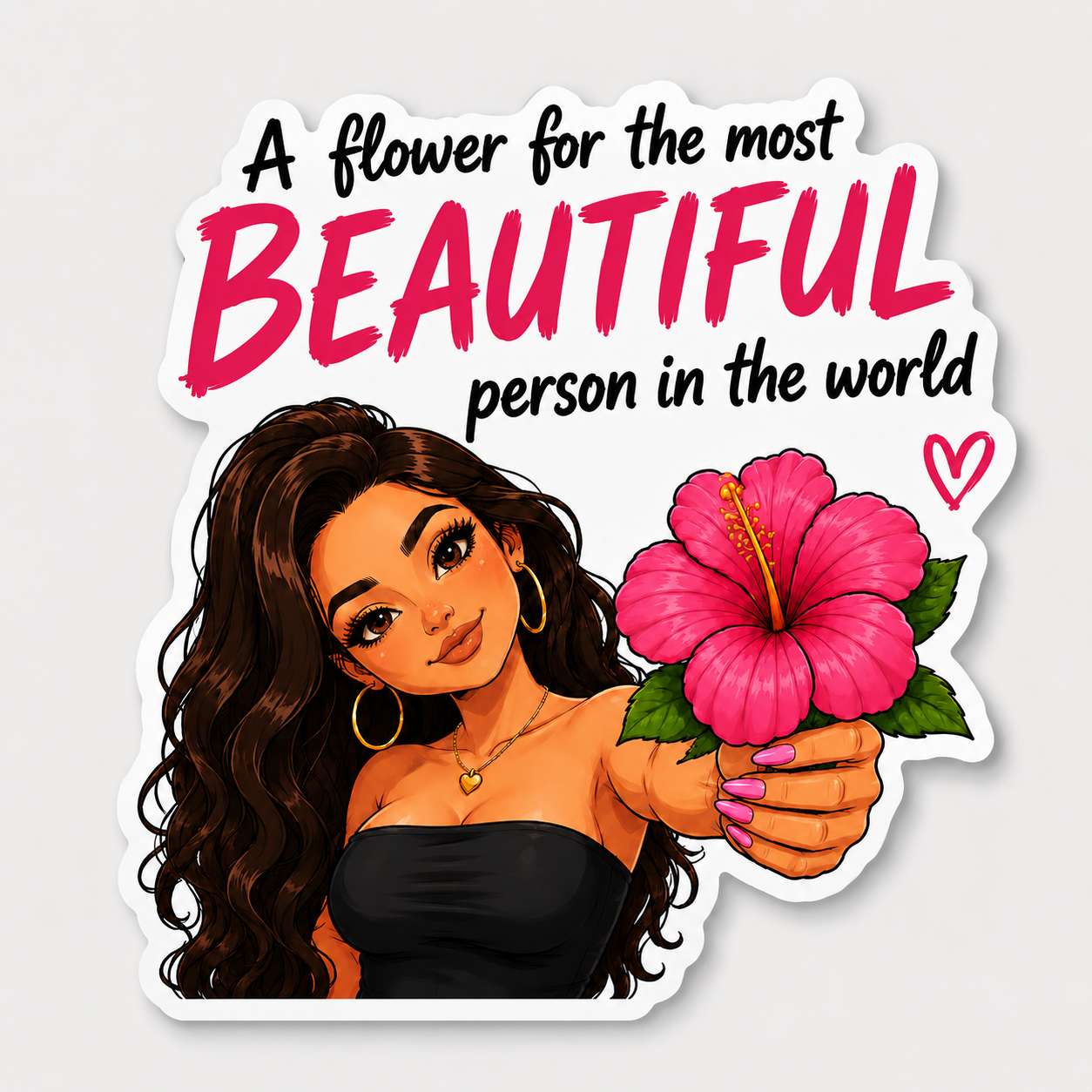 Latina hibiscus flower beautiful person quote 4 inch waterproof vinyl sticker