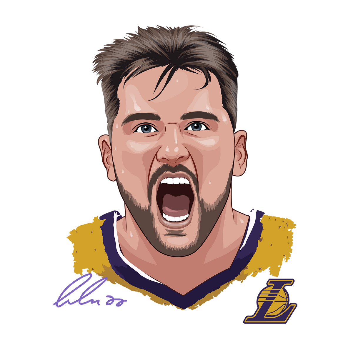 Luka in Beast Mode – Los Angeles Basketball Sticker