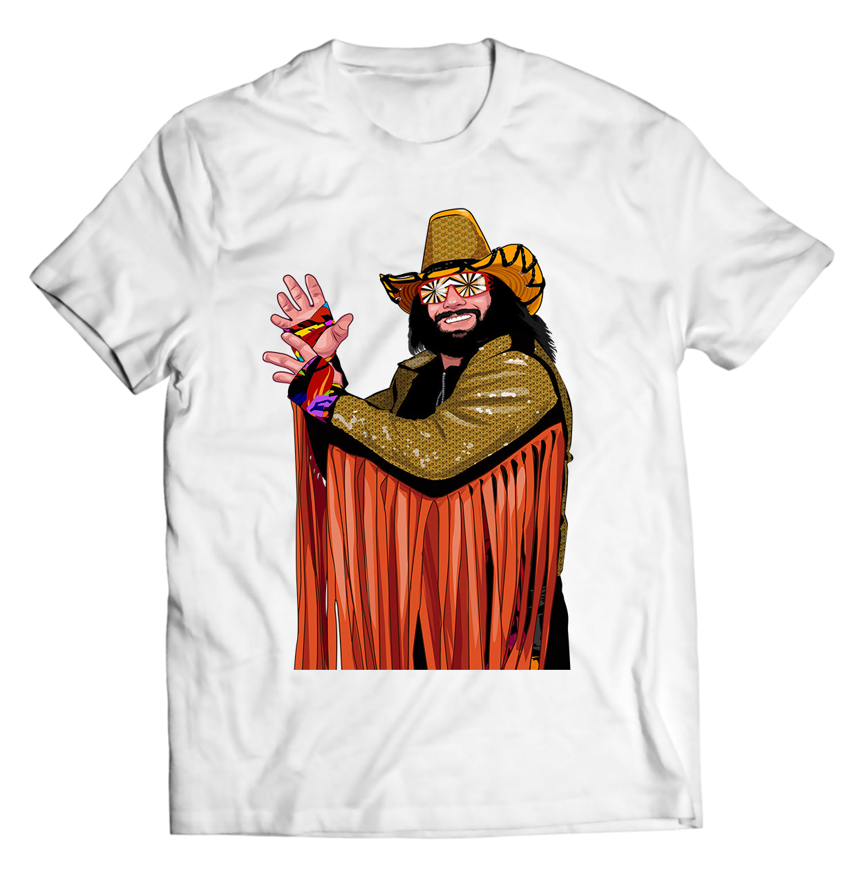 Snap Into Style – Macho Man Randy Savage Pose T-Shirt | Retro Wrestling Legend Tee with Classic Flair