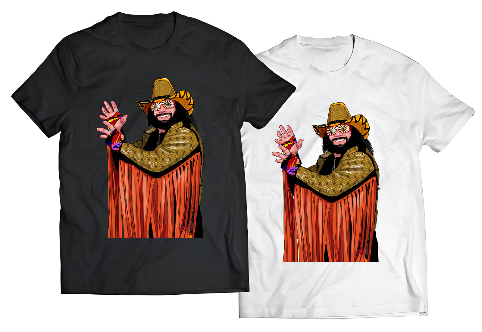 Snap Into Style – Macho Man Randy Savage Pose T-Shirt | Retro Wrestling Legend Tee with Classic Flair