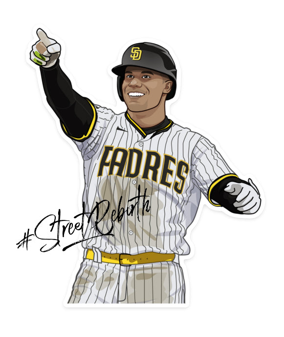 Waterproof vinyl sticker featuring an original baseball illustration