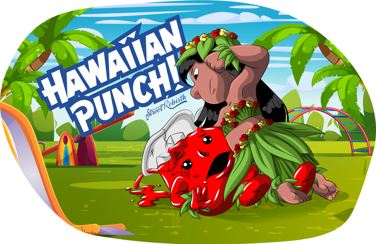 Hawaiian Punch Island Cartoon Sticker – Street Rebirth Exclusive Vinyl Art