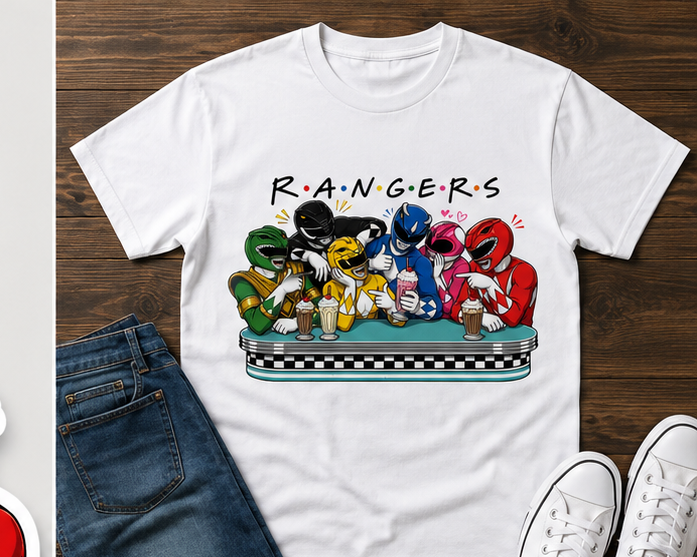 Retro Rangers Hero Diner Squad Shirt | Funny 90s Inspired Color Team Graphic Tee