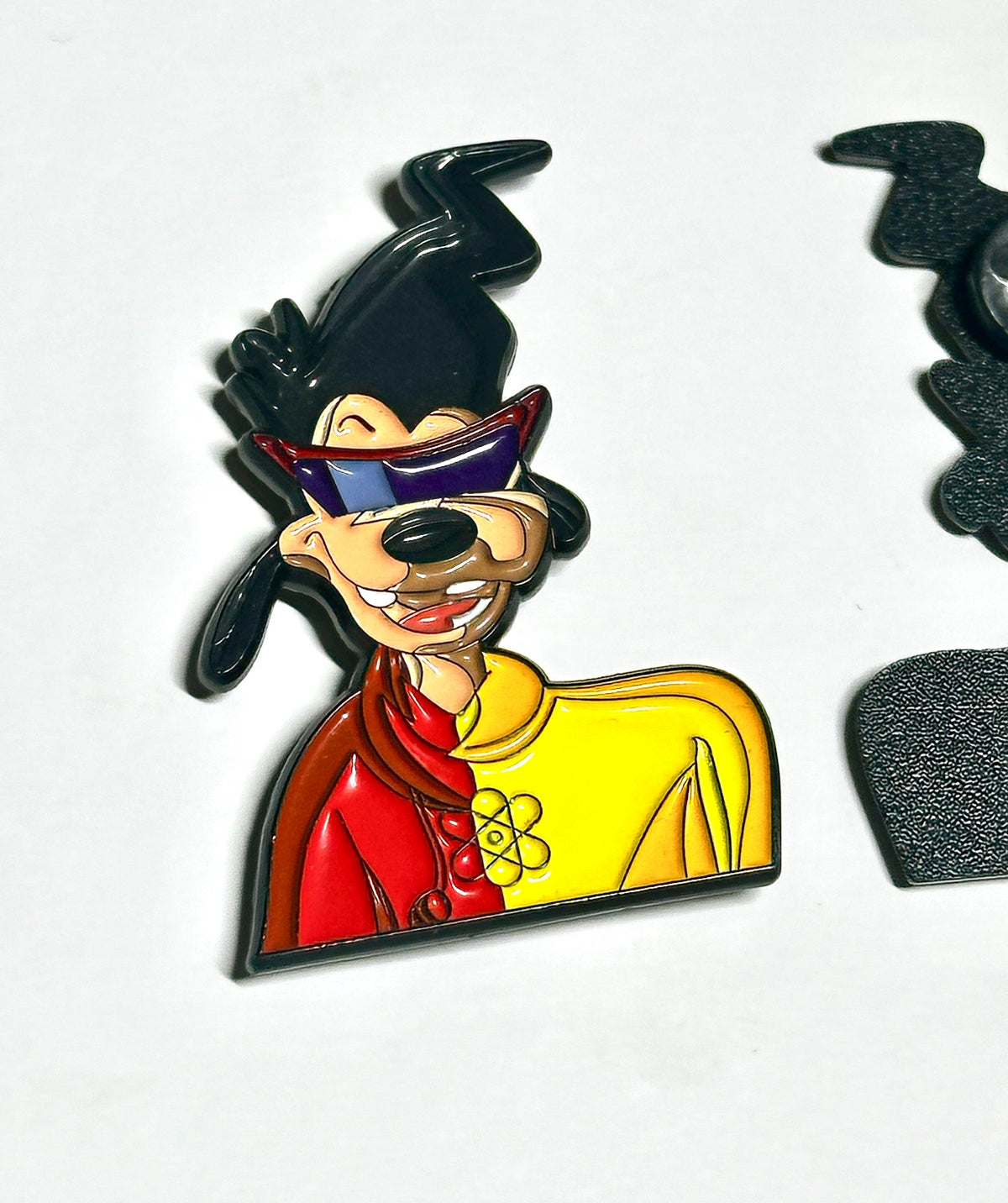 retro animated concert mashup enamel pin close-up
